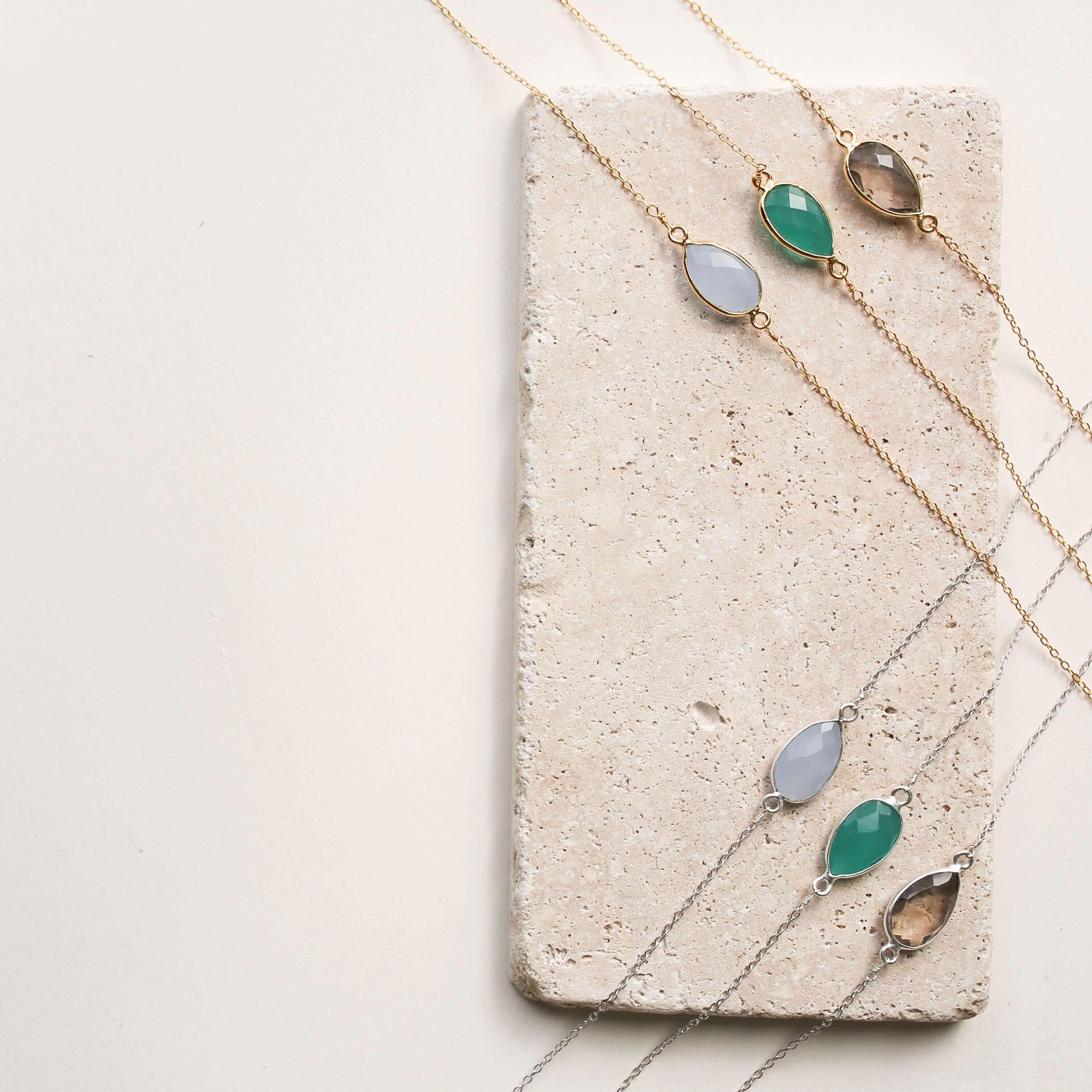 PARKEN JEWELRY Smoky Quartz Gold Minimalist Necklace — necklaces category context