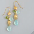 PARKEN JEWELRY PARKEN JEWELRY Aqua Chalcedony & Peridot Gold Drop Earrings — main product shot