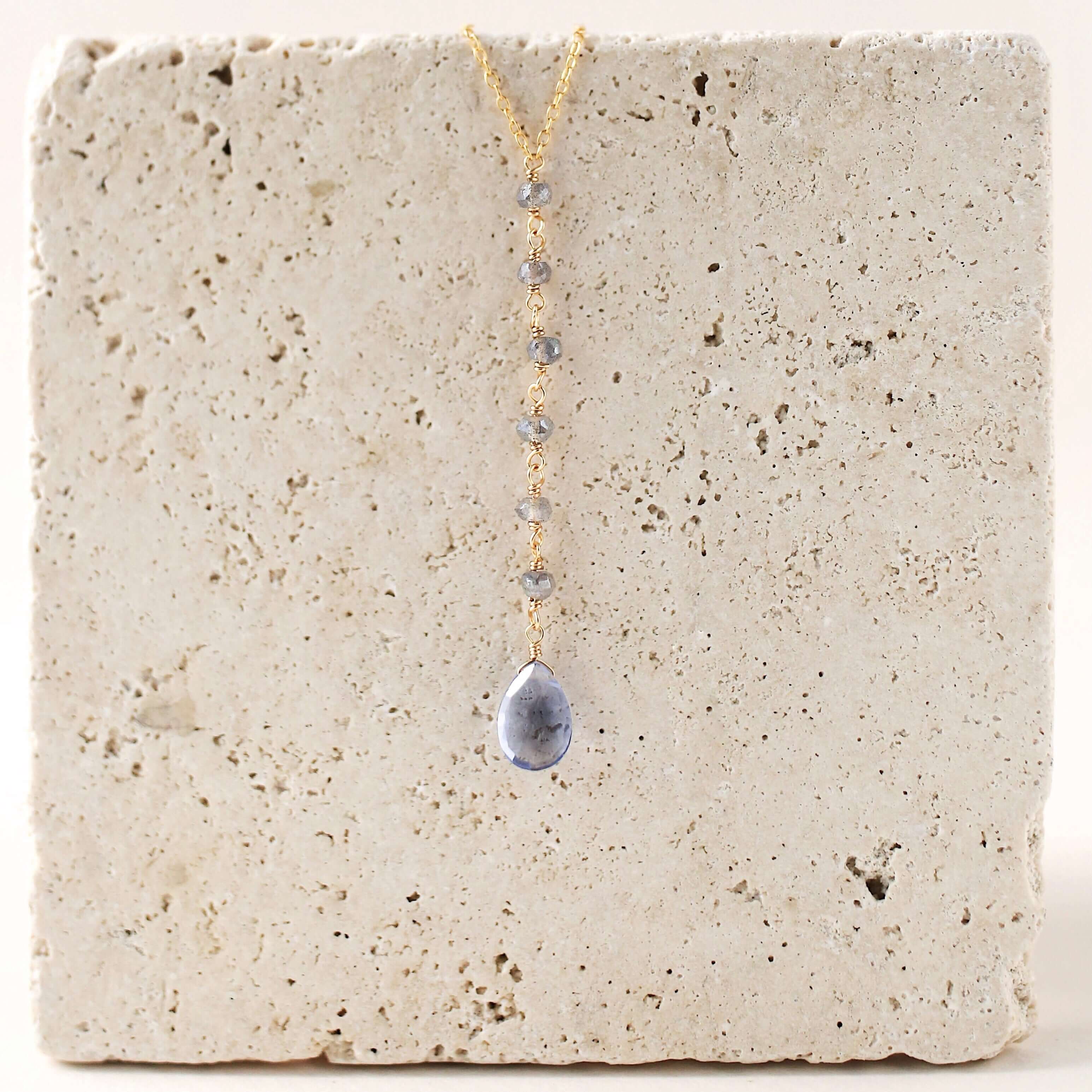 PARKEN JEWELRY Tanzanite Quartz Yoga Pendant — side view