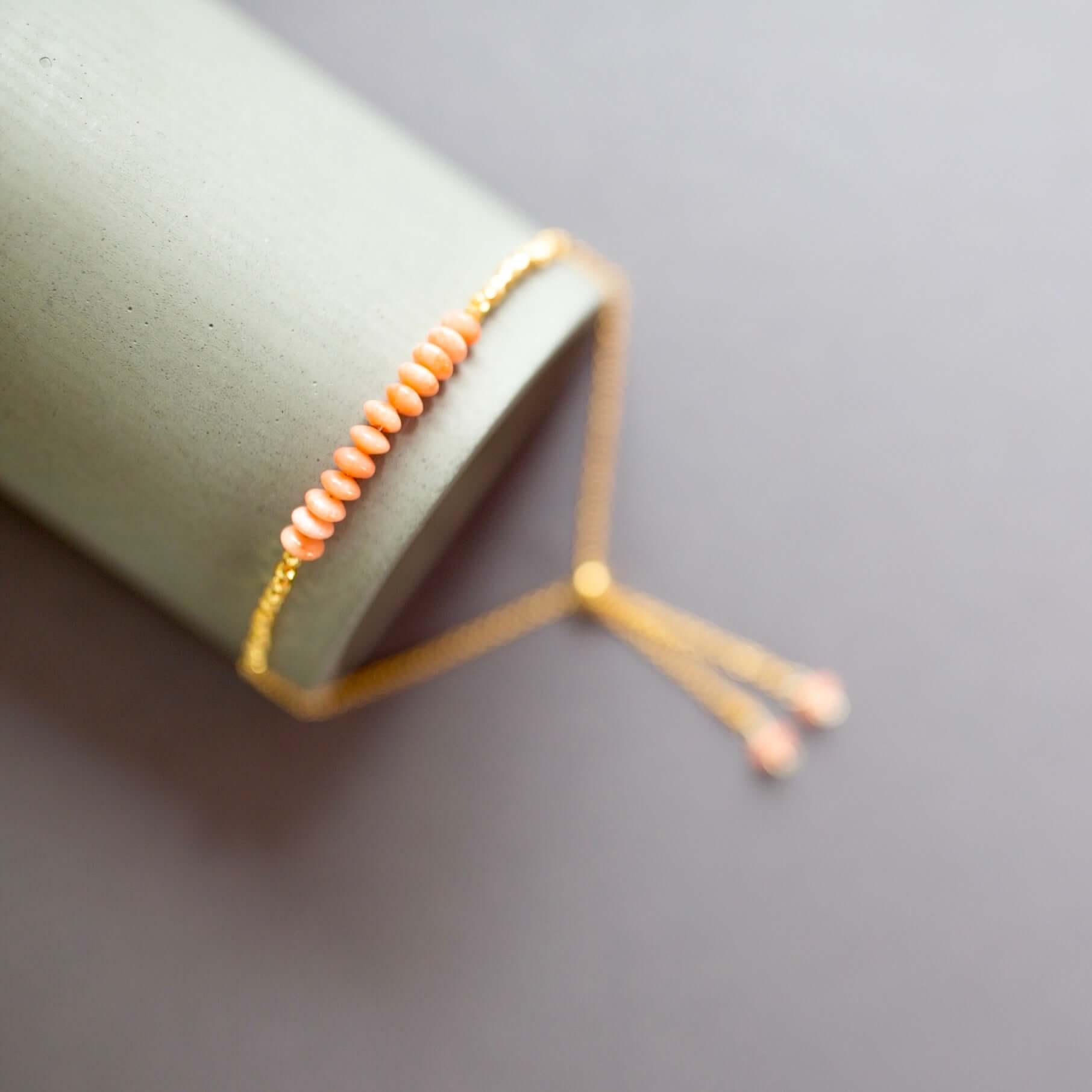 PARKEN JEWELRY PARKEN JEWELRY Pink Coral Adjustable Stacking Bracelet — main product shot