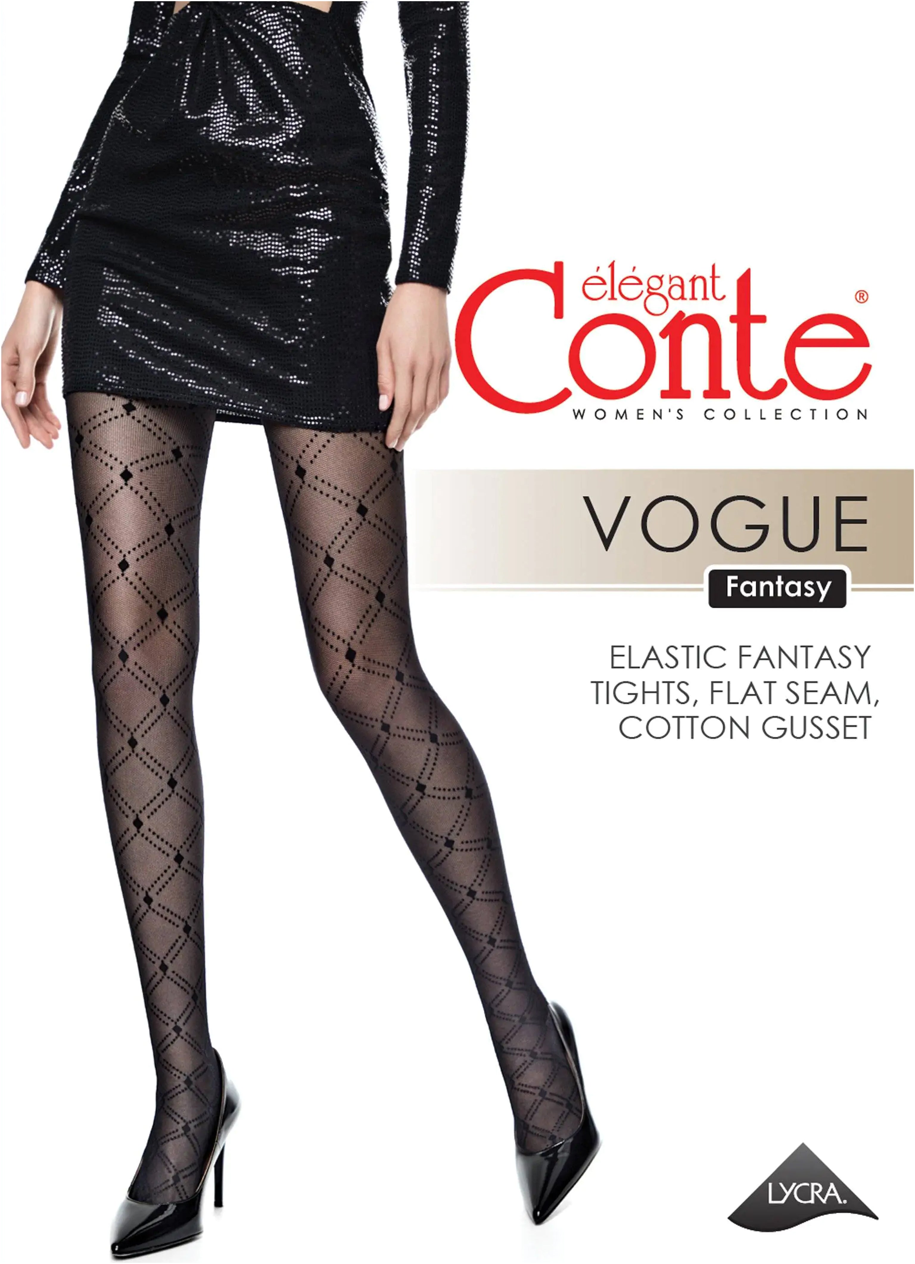 TheRanok.com Fantasy Tights Conte Vogue - Diamonds With a Small Mesh Effect — back view