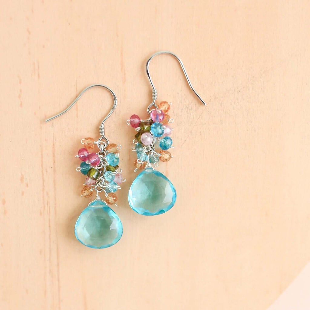 PARKEN JEWELRY Aquamarine Quartz Silver Bala Earrings — main product shot