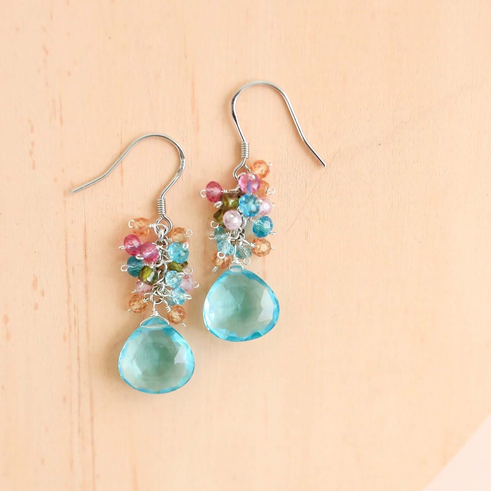 PARKEN JEWELRY Aquamarine Quartz Silver Bala Earrings — main product shot