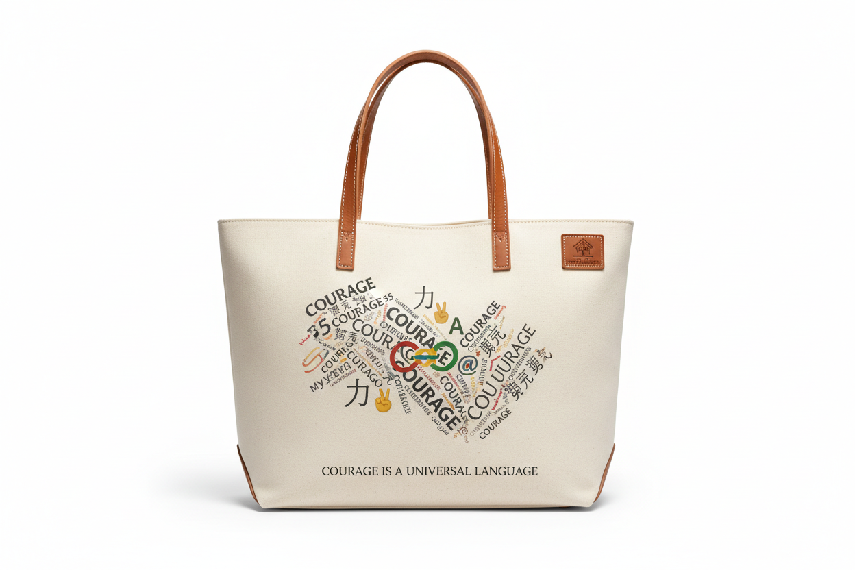 Tristan’s Treehouse Courage is a Universal Language – Tote Bag — main product shot