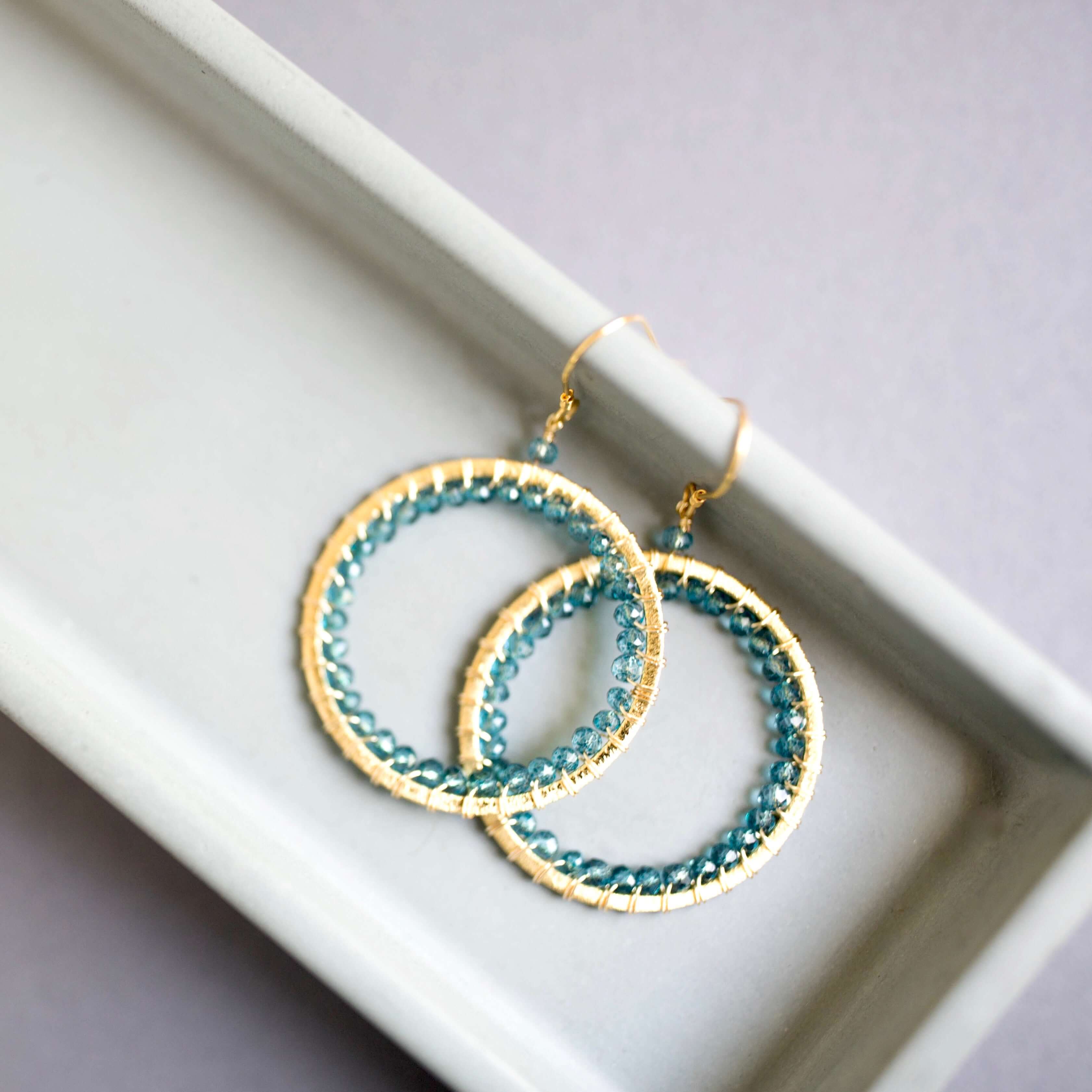 PARKEN JEWELRY PARKEN JEWELRY London Blue Quartz Halo Earrings — main product shot