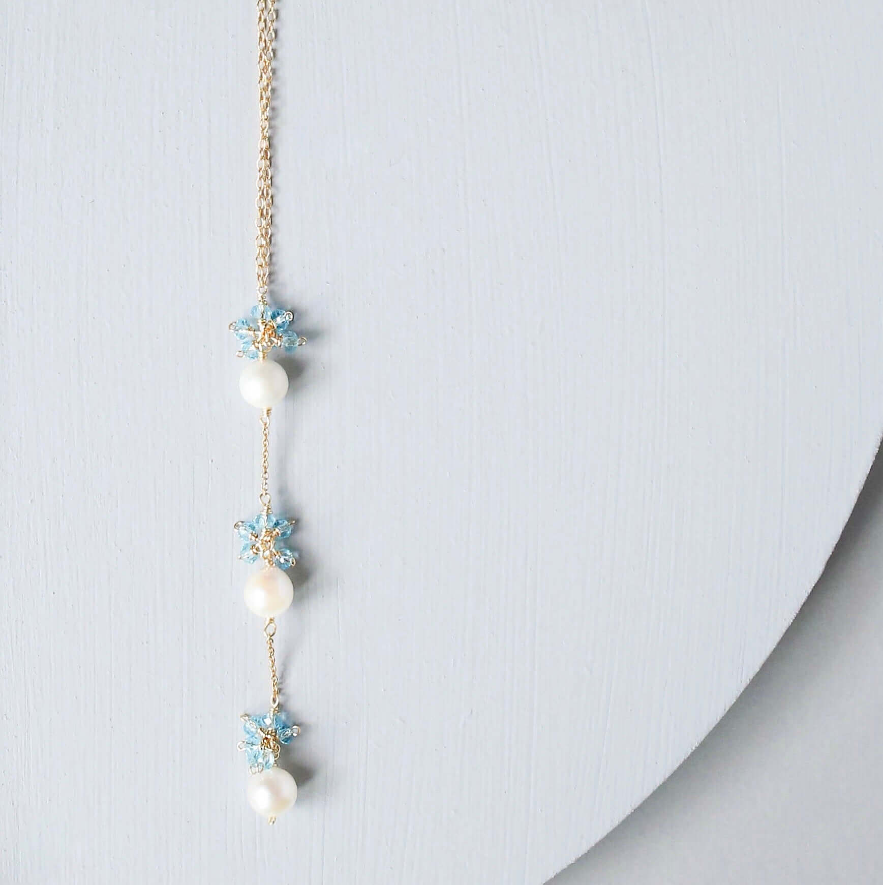 PARKEN JEWELRY Pearl and Gemstone Necklace Collection — side view