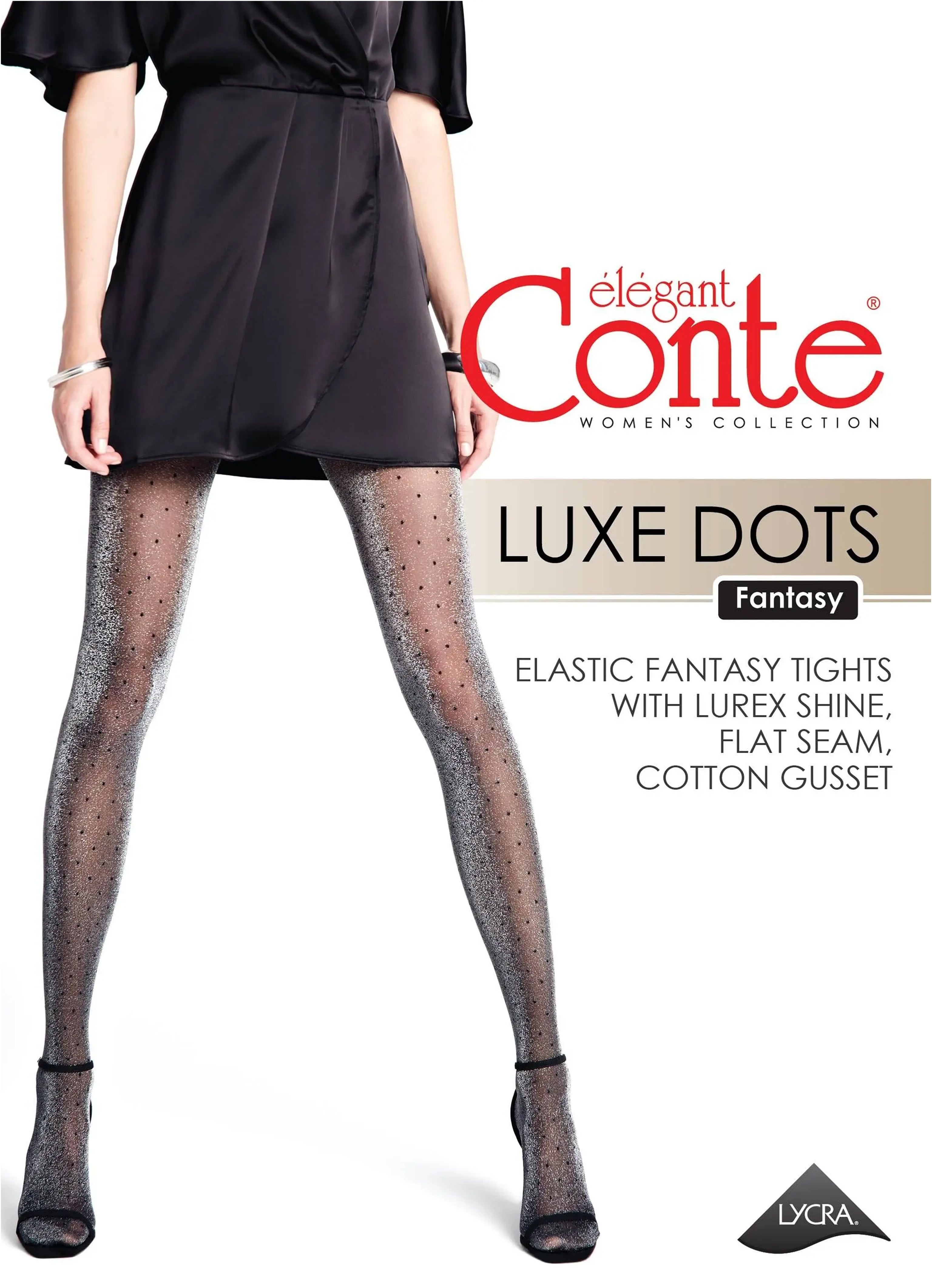 TheRanok.com Fantasy Tights Conte Luxe Dots - Lurex and Polka Dots Pattern — in-use photo