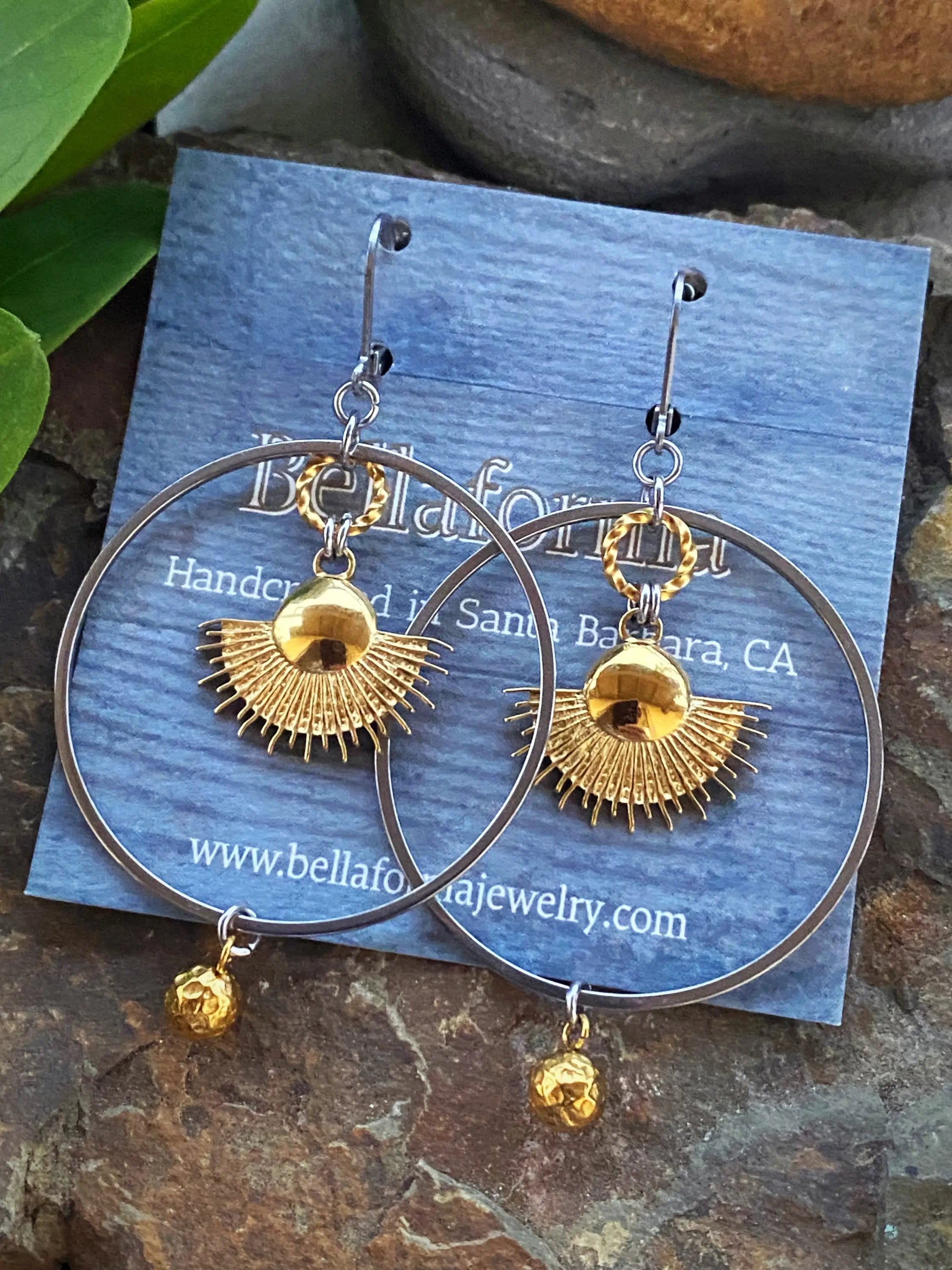Bellaforma Jewelry SAMALA SUN HOOPS — main product shot