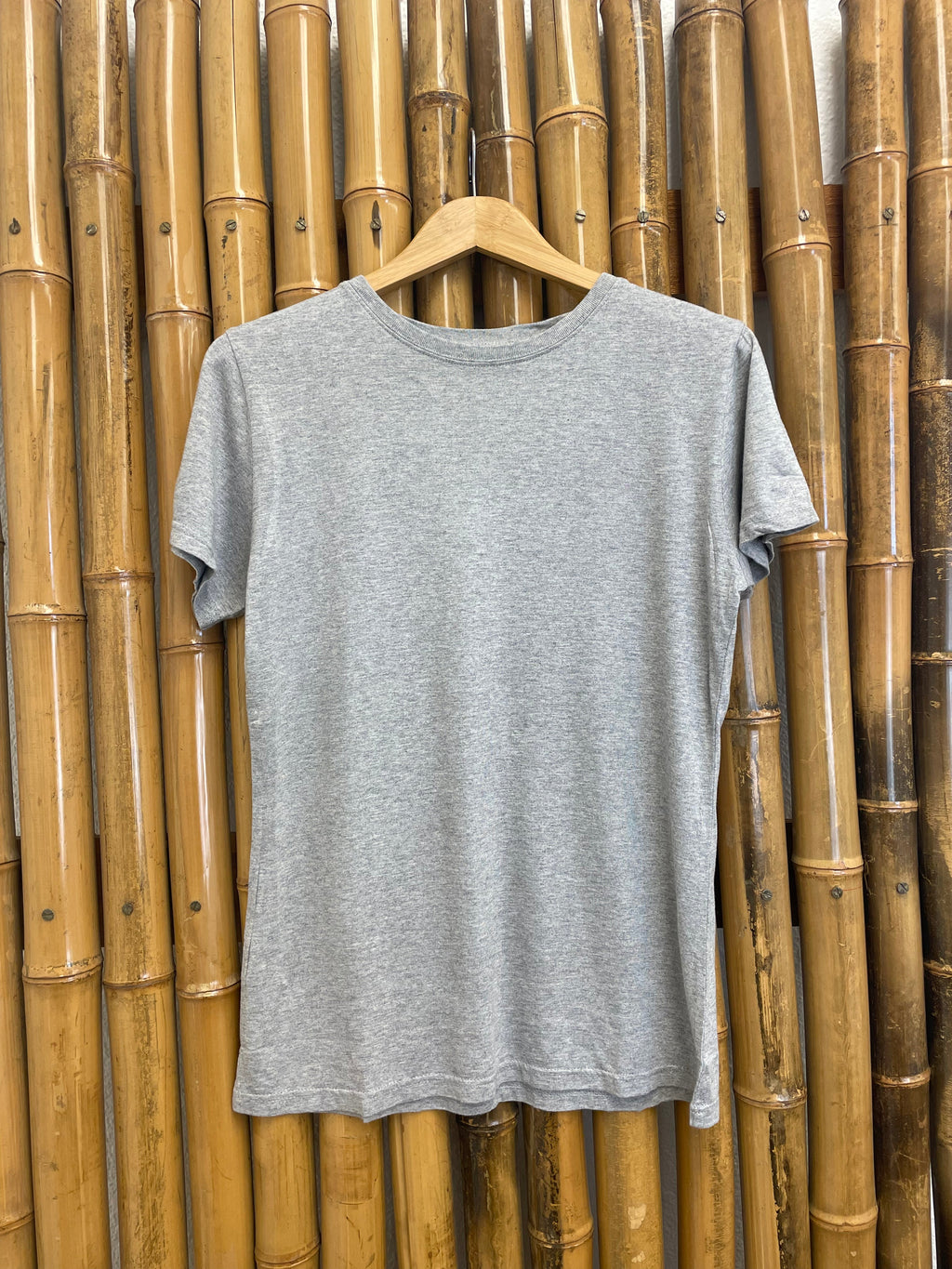 Spun Bamboo Spun Bamboo Women's Bamboo/Cotton Short Sleeve Crew Neck T-Shirt - Heather Grey — lifestyle context
