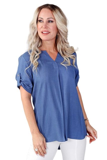 KADOU BOUTIQUE V-Neck Short Sleeves Top — main product shot