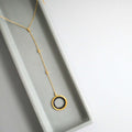 PARKEN JEWELRY PARKEN JEWELRY Black Spinel Halo Mini Y Pendant — main product shot