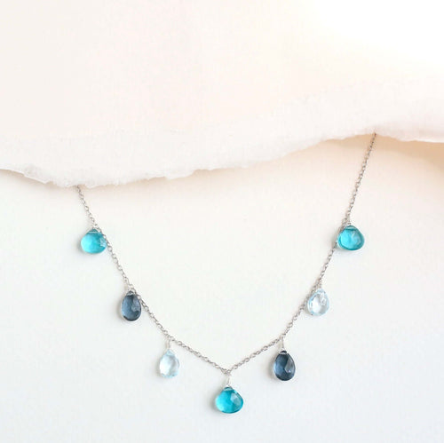PARKEN JEWELRY PARKEN JEWELRY Blue Gemstone Silver Sparkler Necklace — main product shot