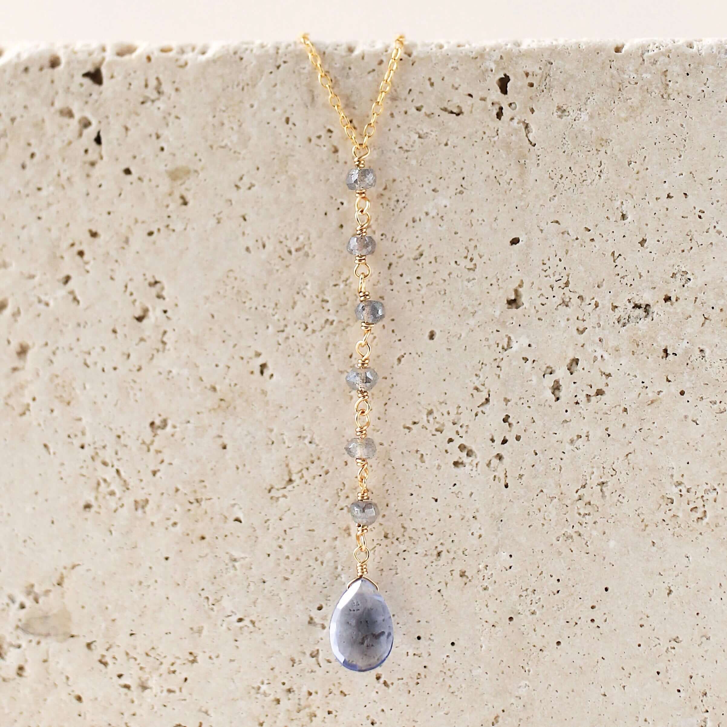 PARKEN JEWELRY Tanzanite Quartz Yoga Pendant — lifestyle context