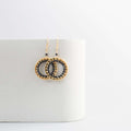 PARKEN JEWELRY PARKEN JEWELRY Black Spinel Mini Halo Earrings — main product shot