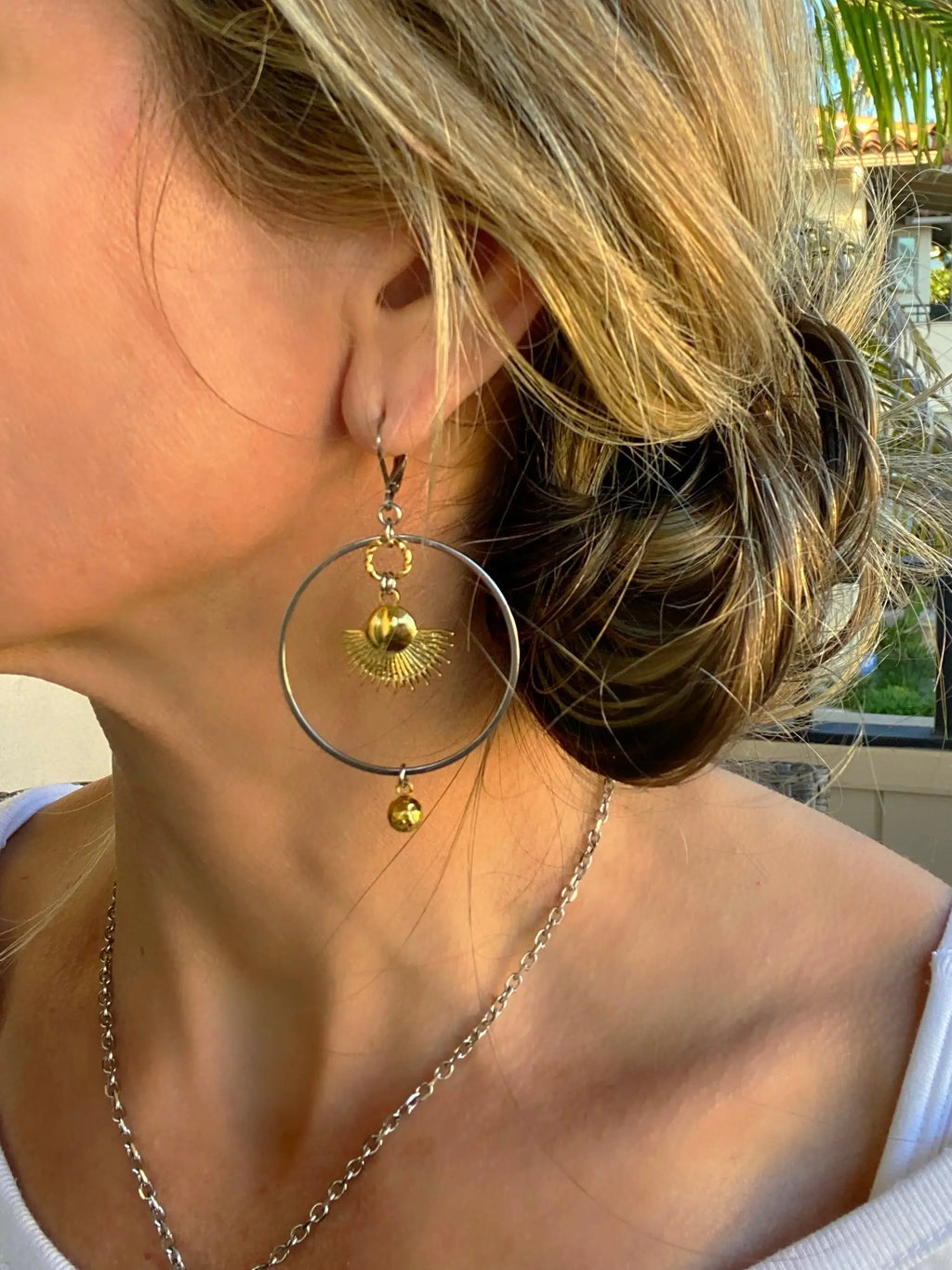 Bellaforma Jewelry SAMALA SUN HOOPS — lifestyle context