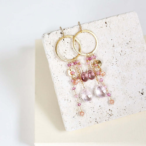 PARKEN JEWELRY PARKEN JEWELRY Rose Pink Gemstones Ammil Earrings — main product shot