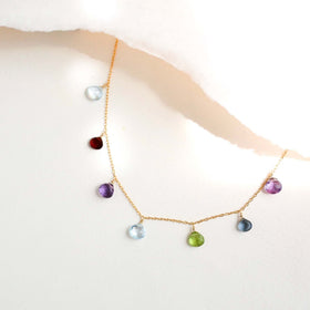 PARKEN JEWELRY Gold Rainbow Sparkler Necklace