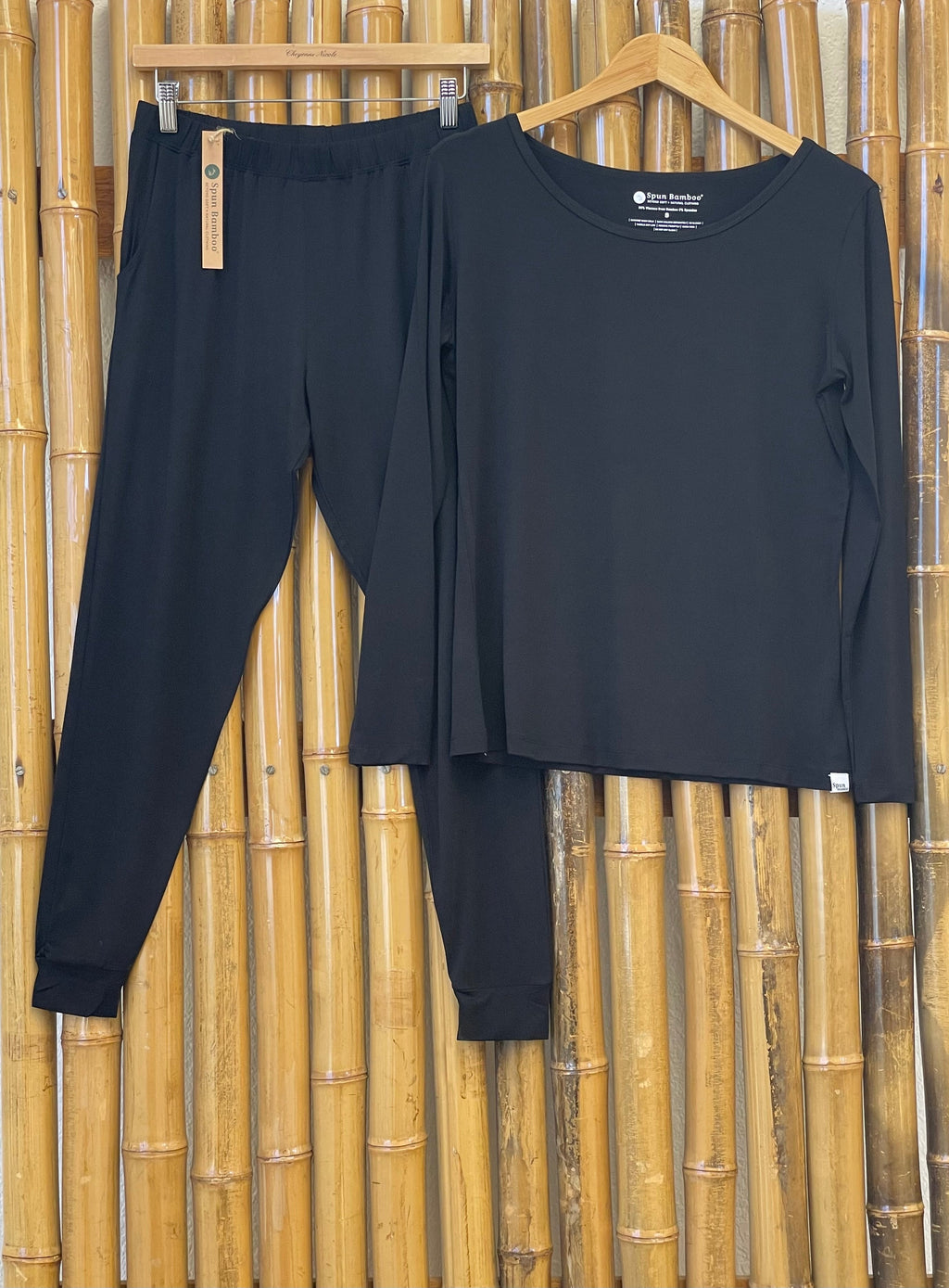 Spun Bamboo Women's Bamboo Lounge Set - Long Sleeve T-Shirt and Jogger Pants — packaging