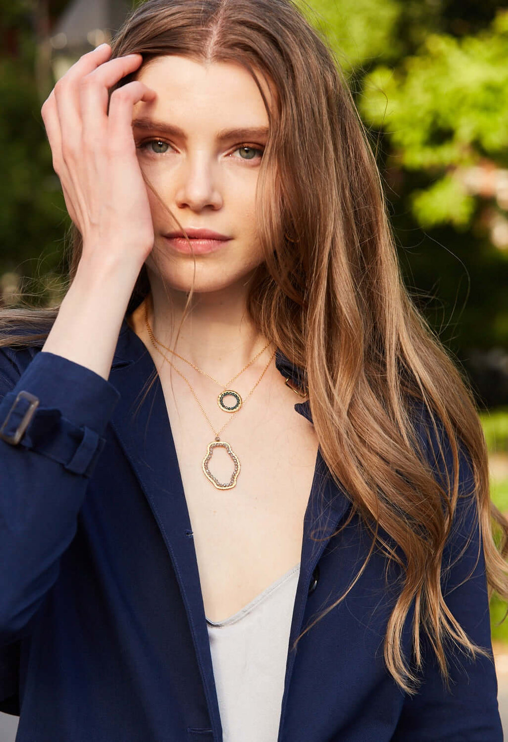 PARKEN JEWELRY Labradorite Halo Mini Gold Pendant — back view