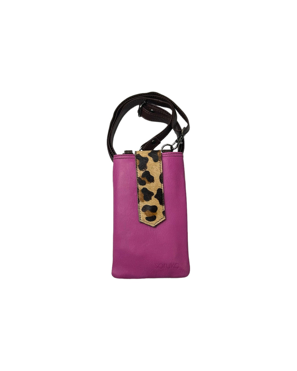 KADOU BOUTIQUE ZOE Leather Phone Crossbody with Print — alternative angle