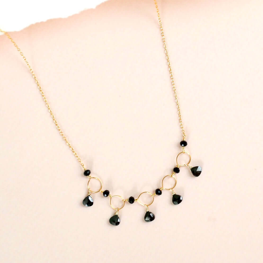 PARKEN JEWELRY PARKEN JEWELRY Black Spinel Gemstone Mini Sparkler Necklace — main product shot