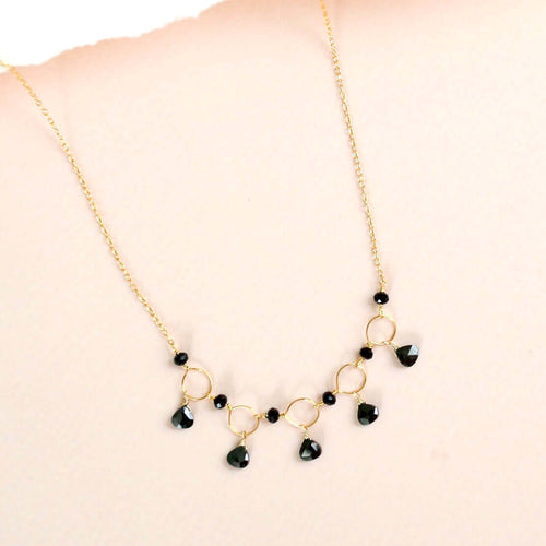 PARKEN JEWELRY PARKEN JEWELRY Black Spinel Gemstone Mini Sparkler Necklace — main product shot