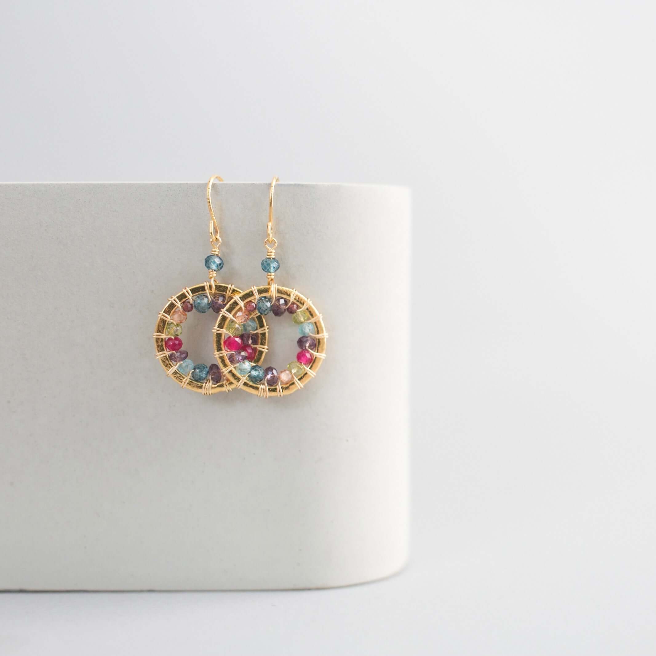 PARKEN JEWELRY PARKEN JEWELRY Rainbow Halo Mini Earrings — main product shot