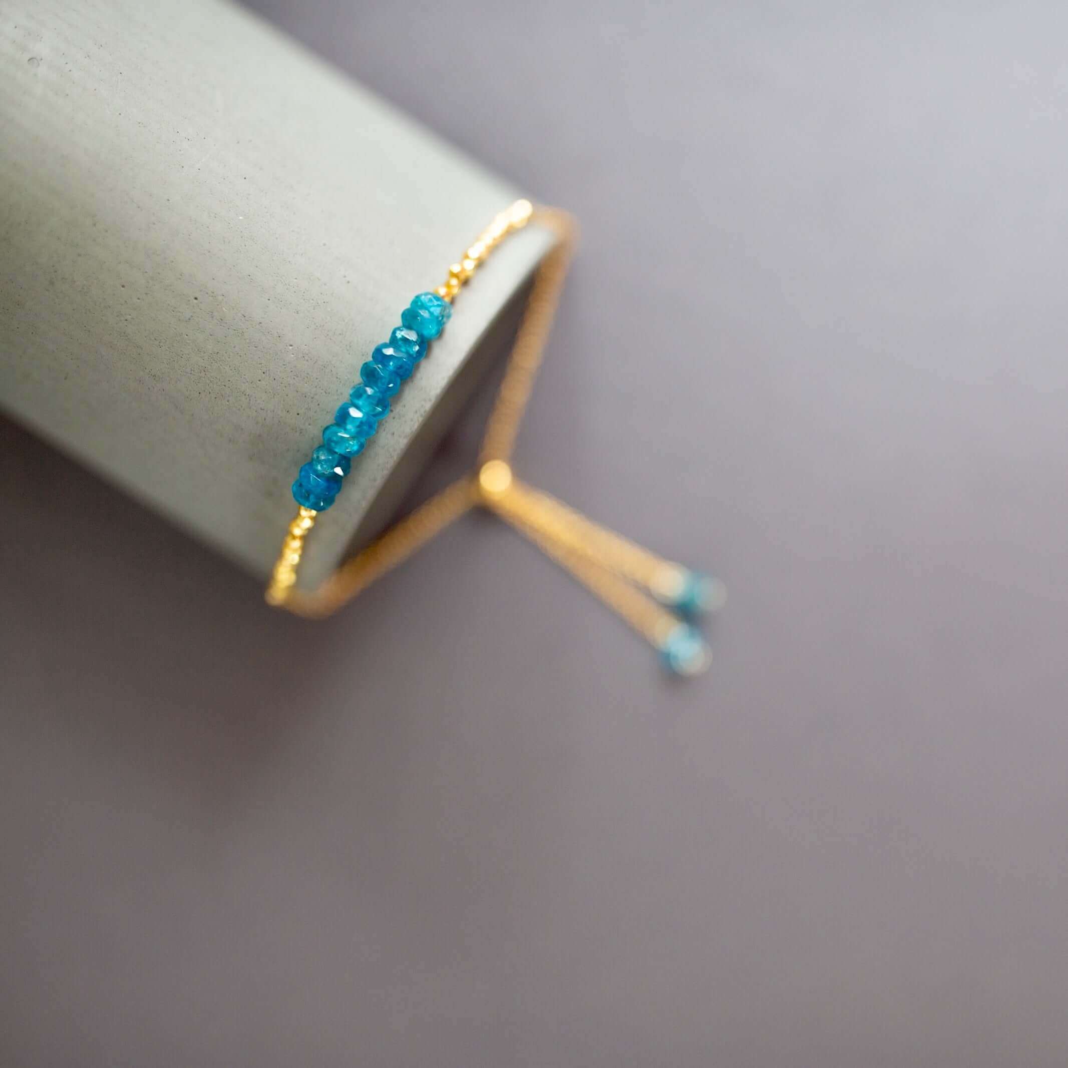 PARKEN JEWELRY Neon Apatite Adjustable Stacking Bracelet — main product shot