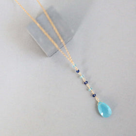 PARKEN JEWELRY Blue Chalcedony Yoga Pendant