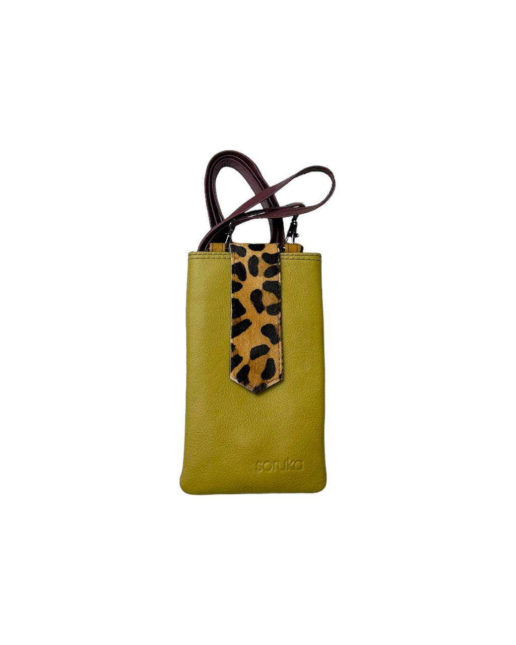 KADOU BOUTIQUE ZOE Leather Phone Crossbody with Print — color detail