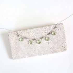 PARKEN JEWELRY Green Amethyst Silver Sparkler Necklace