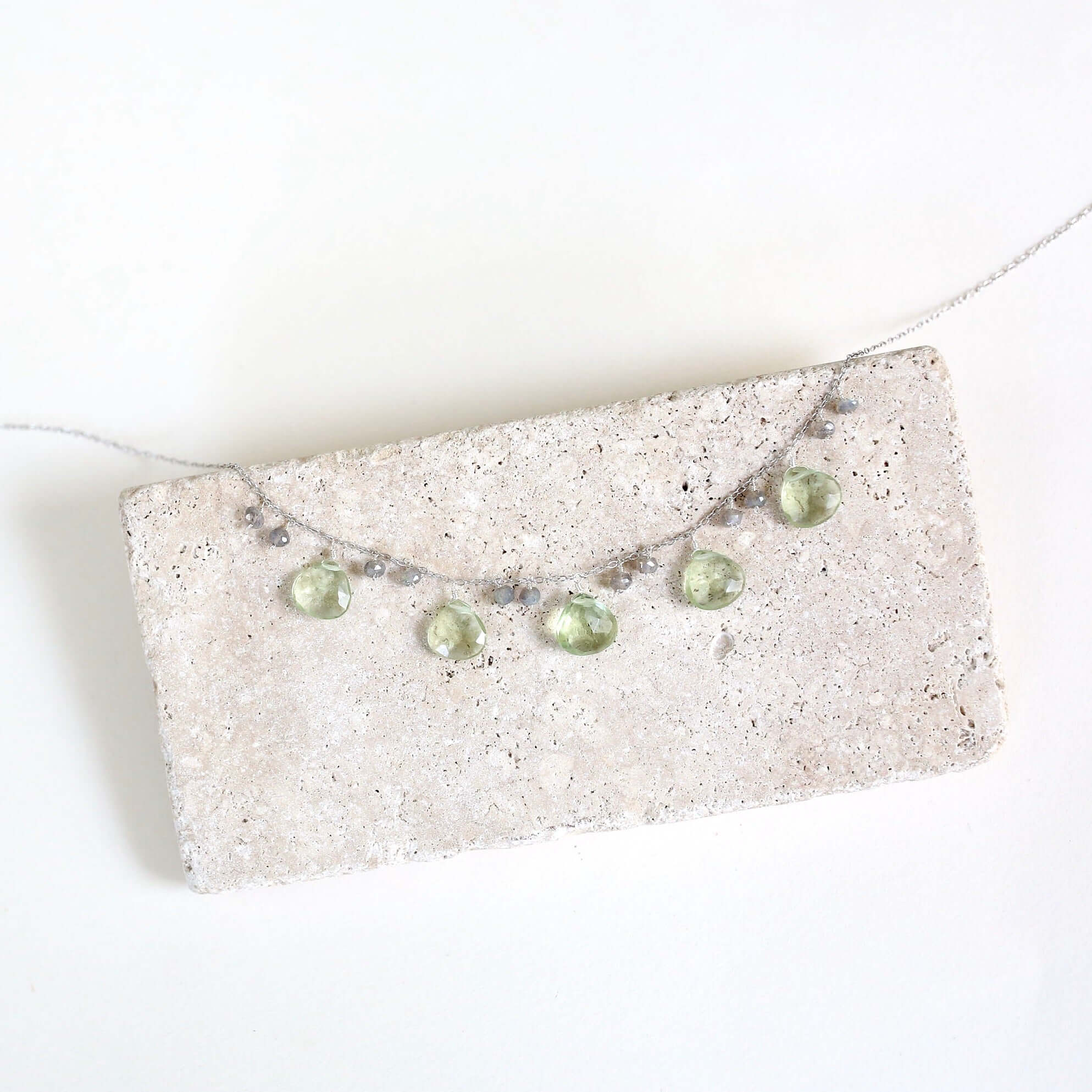 PARKEN JEWELRY PARKEN JEWELRY Green Amethyst Silver Sparkler Necklace — main product shot