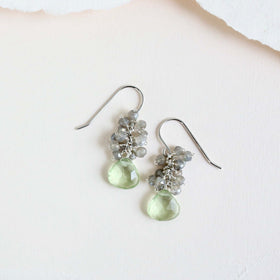 PARKEN JEWELRY Green Amethyst Silver Drop Earrings