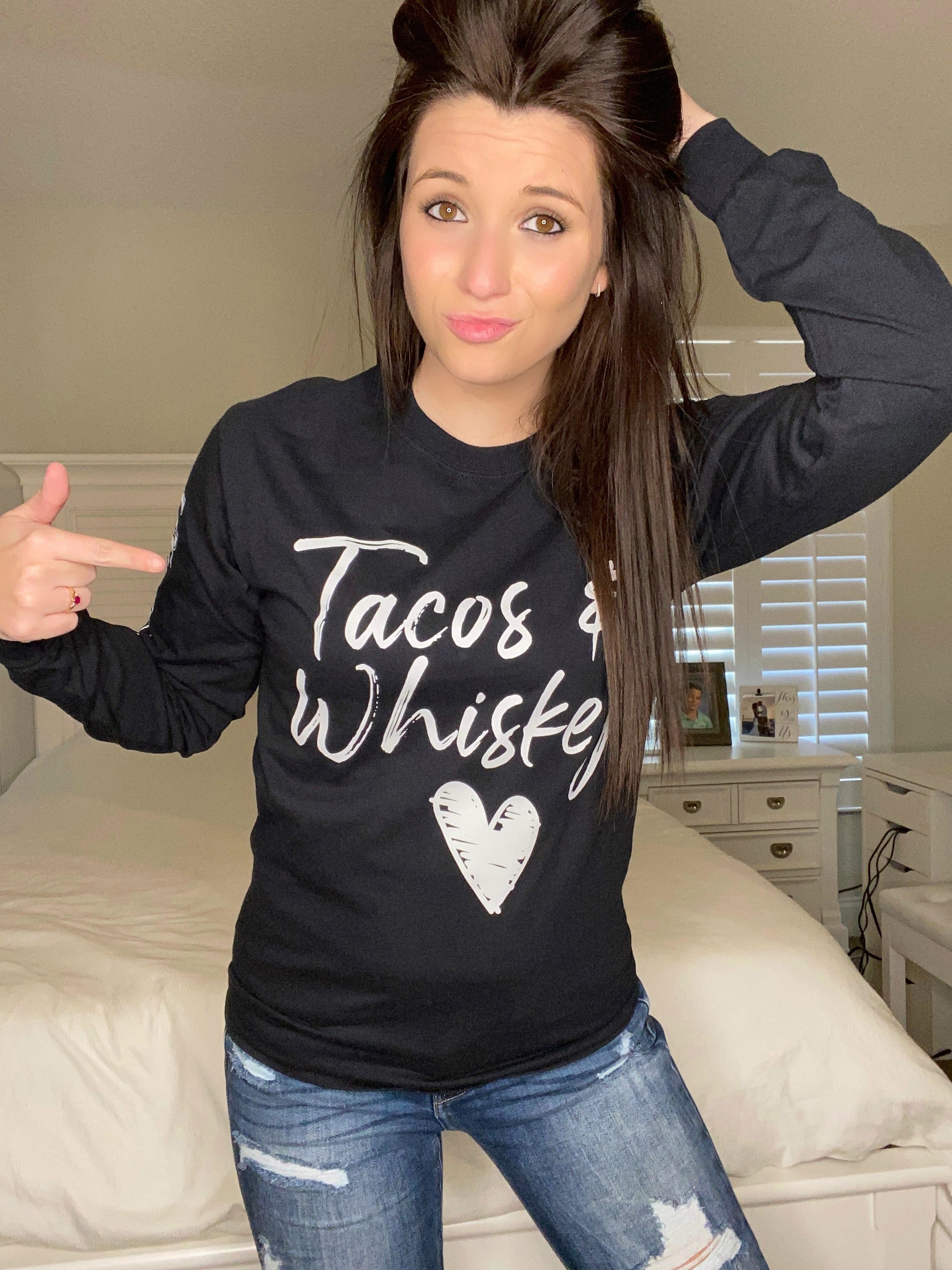 Luckless Outfitters Tacos and Whiskey Hoodie — lifestyle context