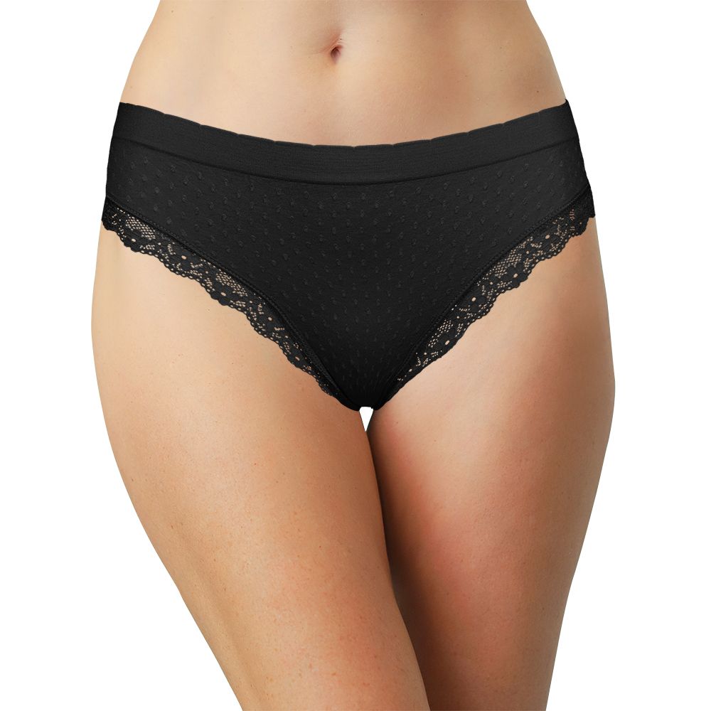 Love Libby Panties Scalloped Dot and Lace Seamless Tag Free Thong — lifestyle worn / used context