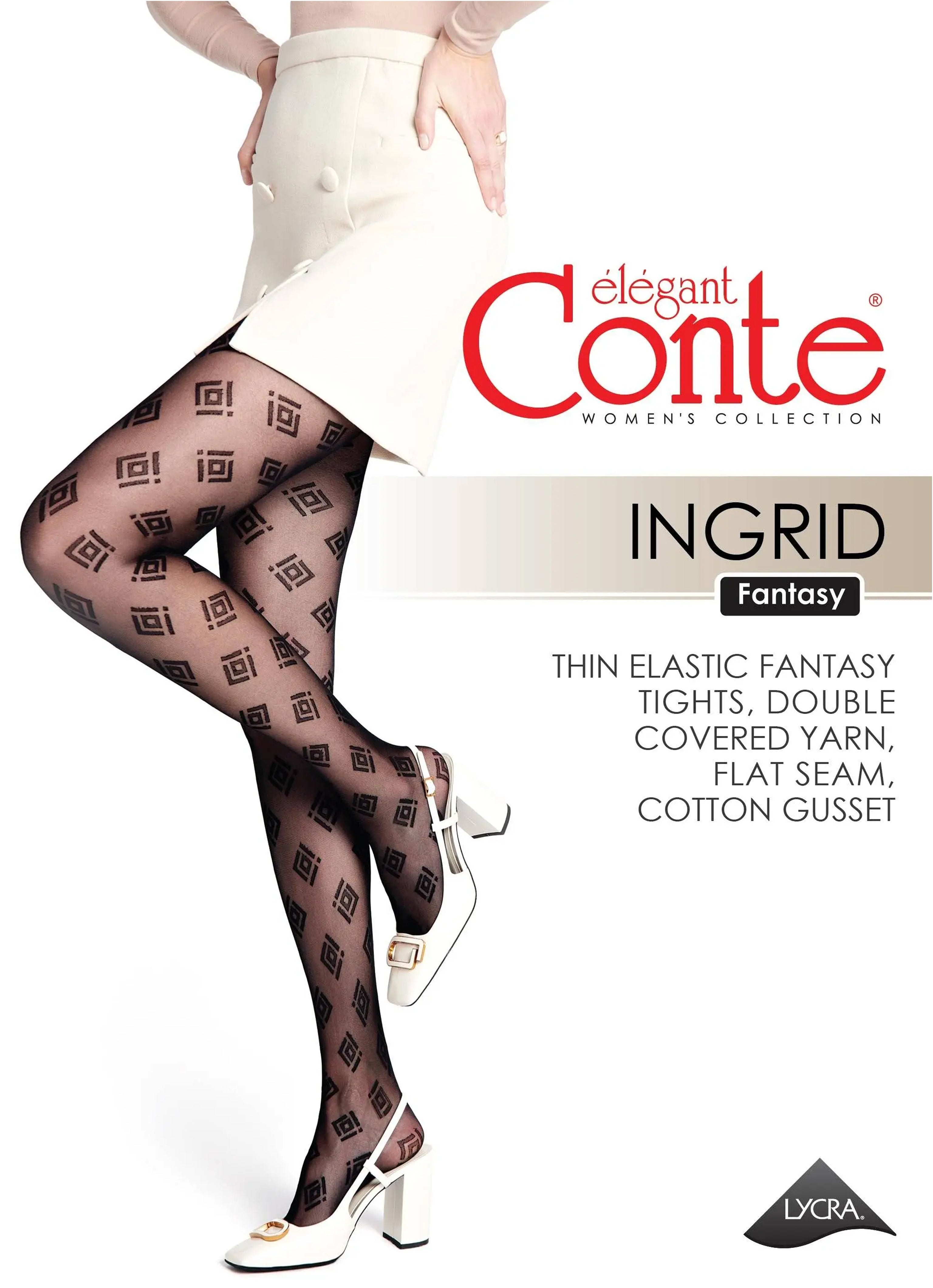 TheRanok.com Fantasy Tights Conte Ingrid - Geometric Pattern — size reference