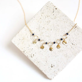PARKEN JEWELRY Black Spinel Mini Chain Loop Necklace