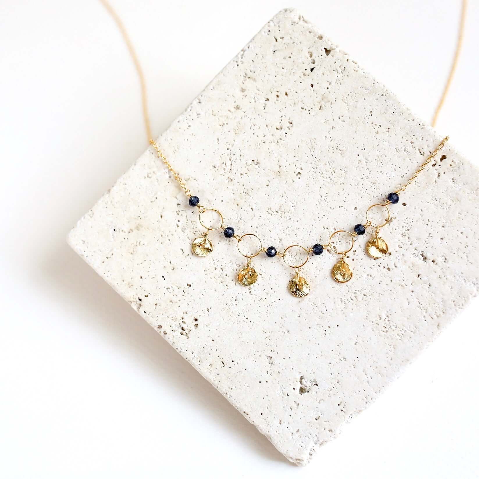 PARKEN JEWELRY PARKEN JEWELRY Black Spinel Mini Chain Loop Necklace — main product shot