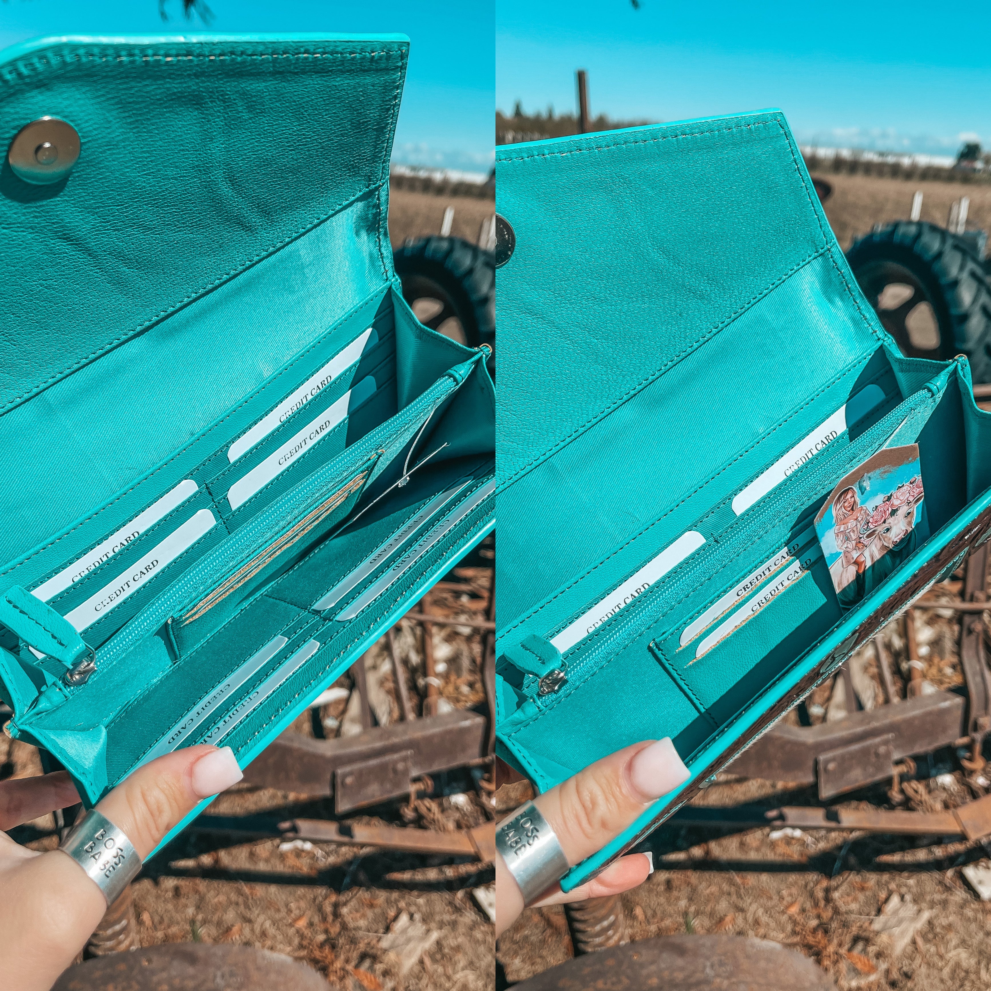 Haute Southern Hyde Turquoise Vibes Wallet a Haute Southern Hyde by Beth Marie Exclusive — detail close-up