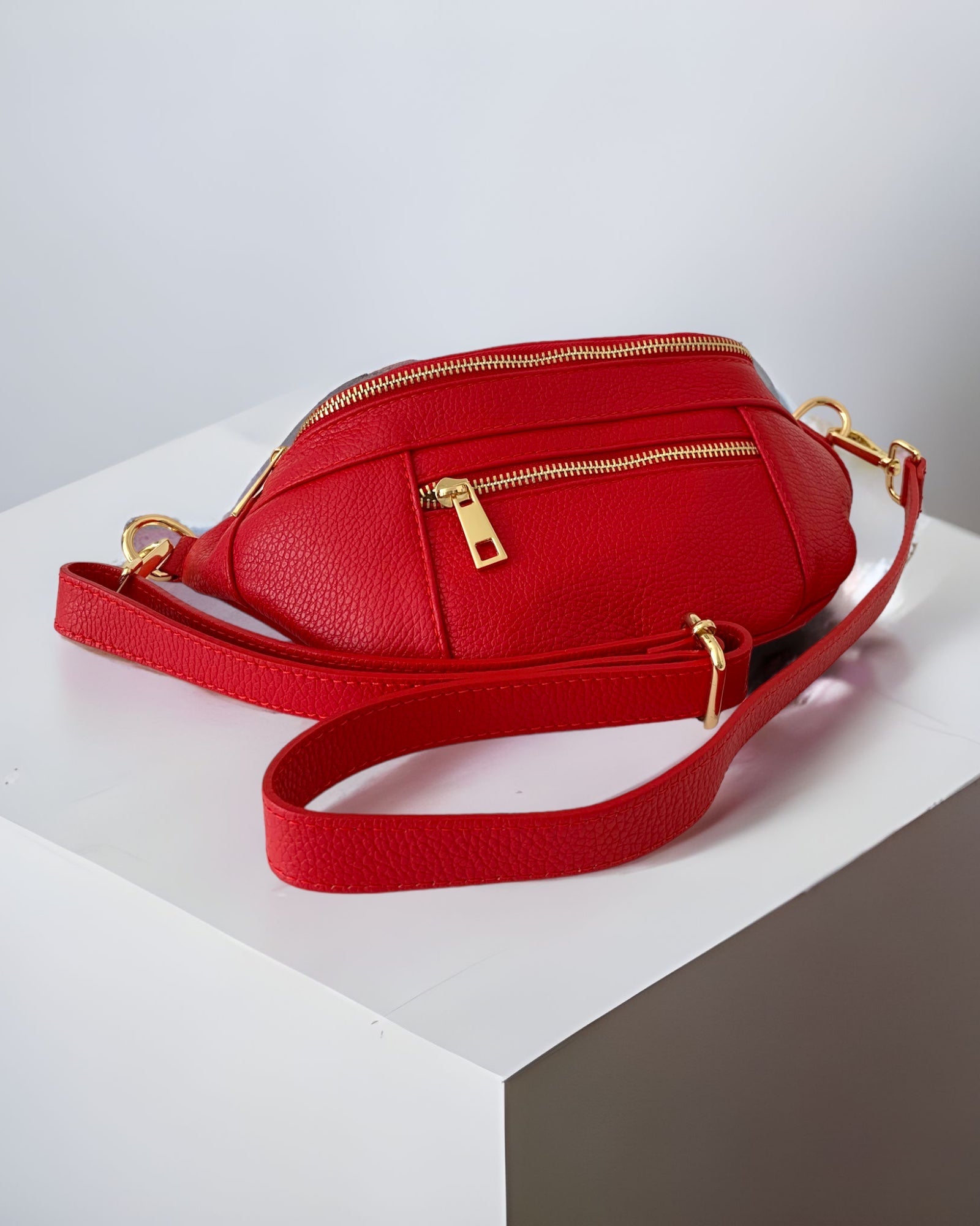 KADOU BOUTIQUE Leather Fanny Pack — lifestyle context