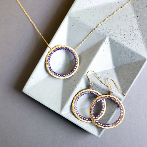 PARKEN JEWELRY PARKEN JEWELRY Amethyst Halo Jewelry Set — main product shot
