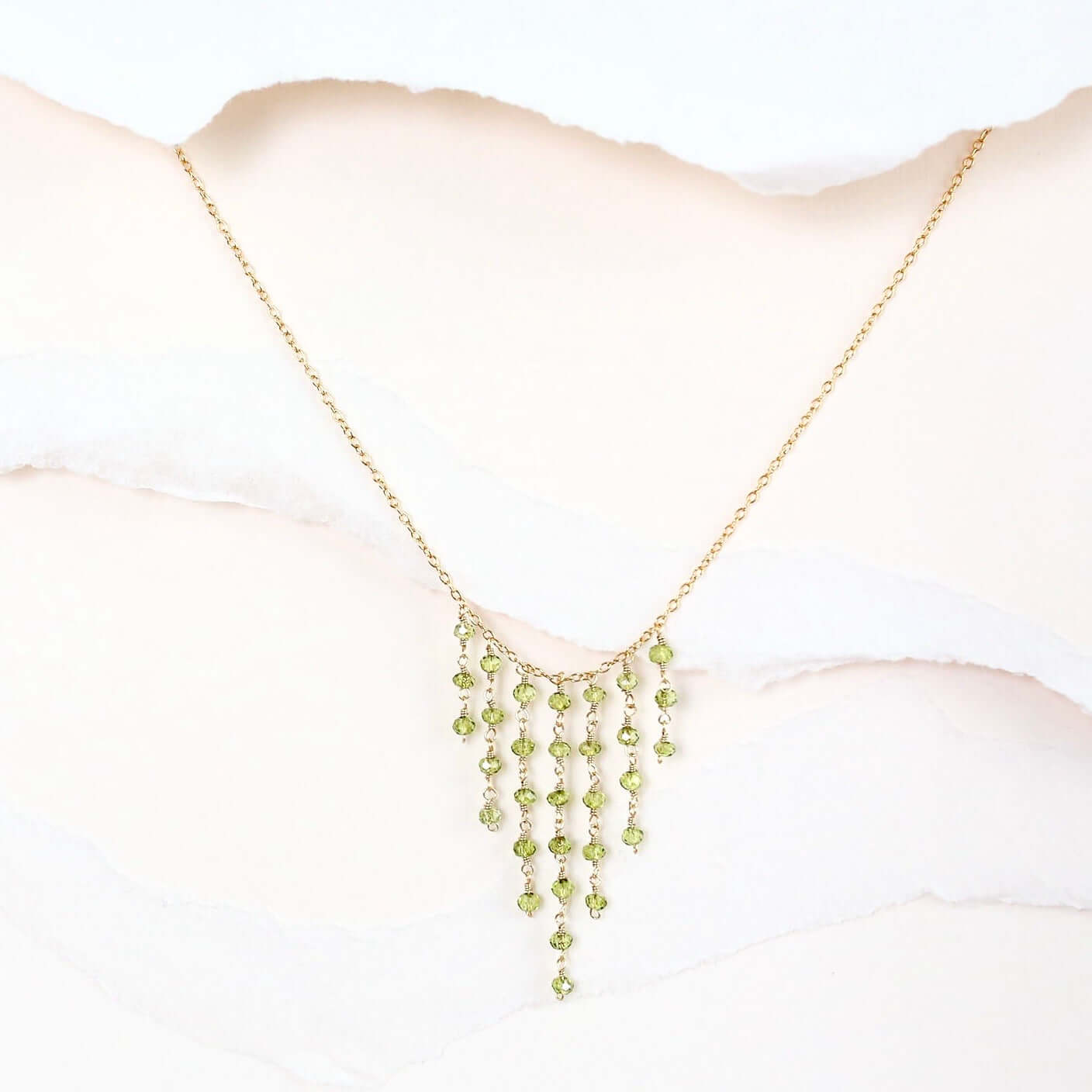 PARKEN JEWELRY PARKEN JEWELRY Peridot Mini Fringe Necklace — main product shot