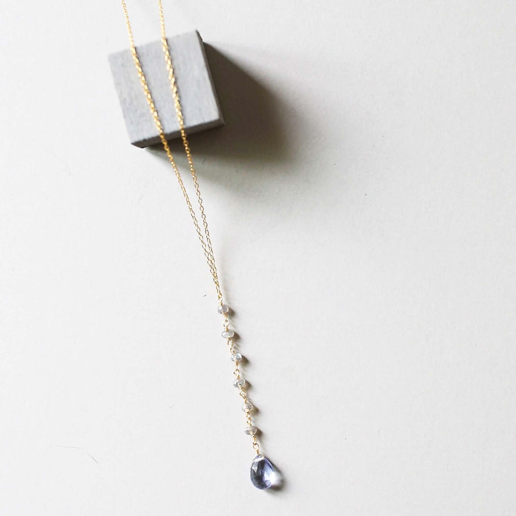 PARKEN JEWELRY Tanzanite Quartz Yoga Pendant — back view