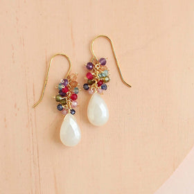 PARKEN JEWELRY White Chalcedony Bala Earrings