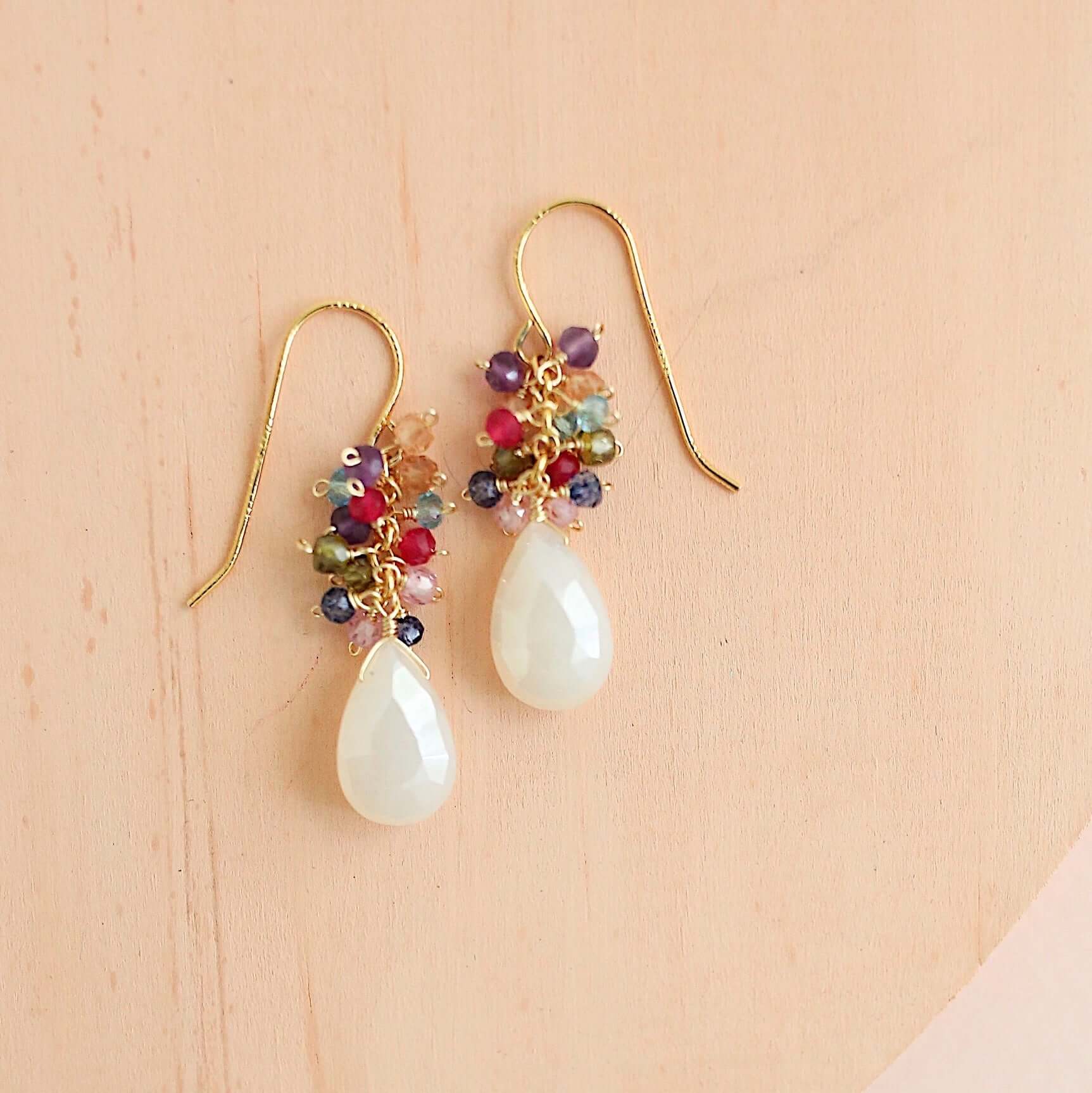 PARKEN JEWELRY PARKEN JEWELRY White Chalcedony Bala Earrings — main product shot