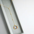 PARKEN JEWELRY PARKEN JEWELRY Rainbow Gemstone Halo Mini Y Pendant — main product shot