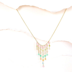 PARKEN JEWELRY Rainbow Mini Fringe Necklace