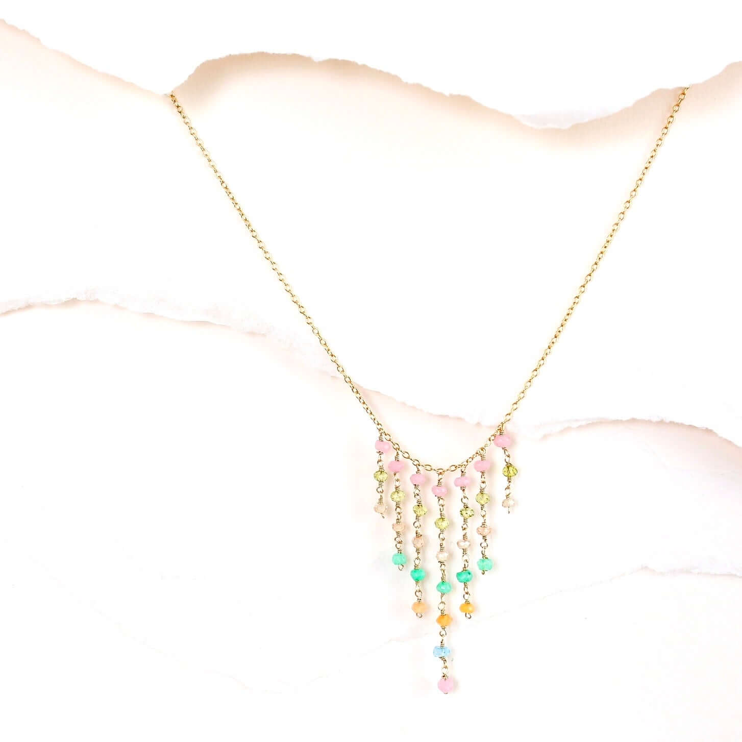 PARKEN JEWELRY PARKEN JEWELRY Rainbow Mini Fringe Necklace — main product shot
