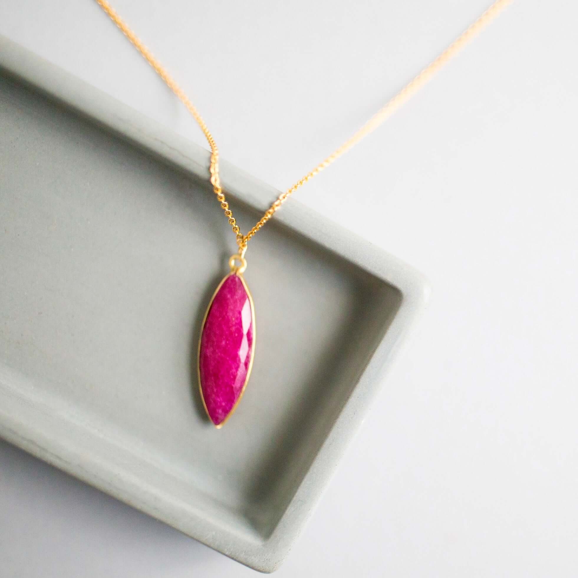 PARKEN JEWELRY PARKEN JEWELRY Red Jade Pendant Necklace — main product shot