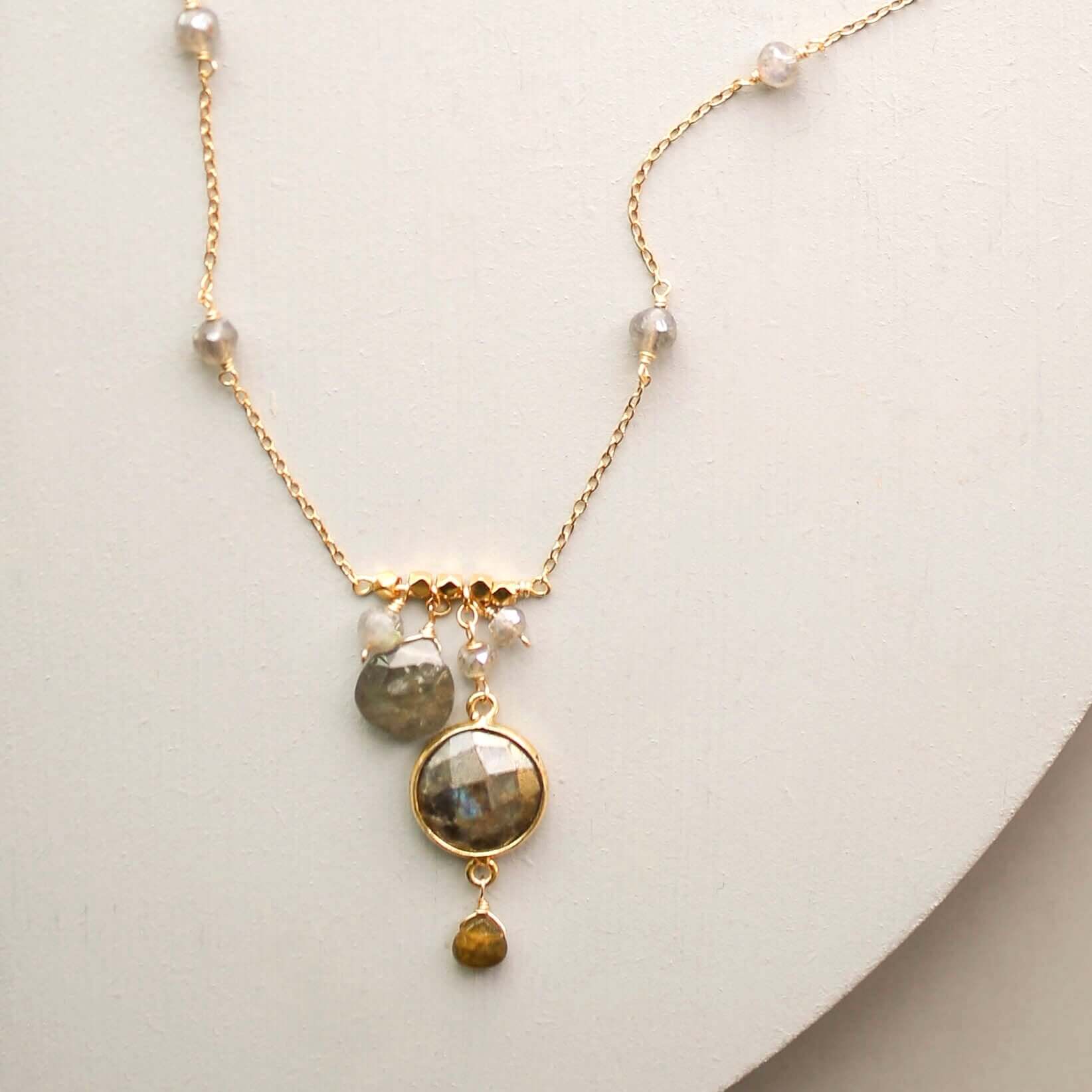 PARKEN JEWELRY PARKEN JEWELRY Labradorite Bezel Necklace — main product shot